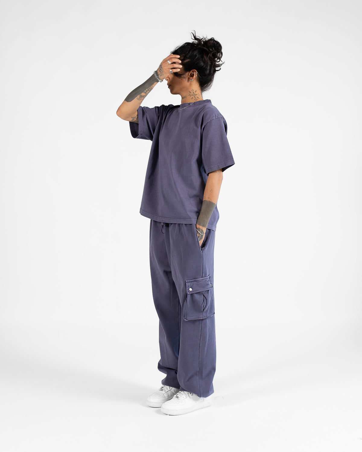 Baggy Cargo Sweatpants - Vintage Midnight