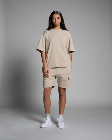 Cropped T-Shirt - Sand