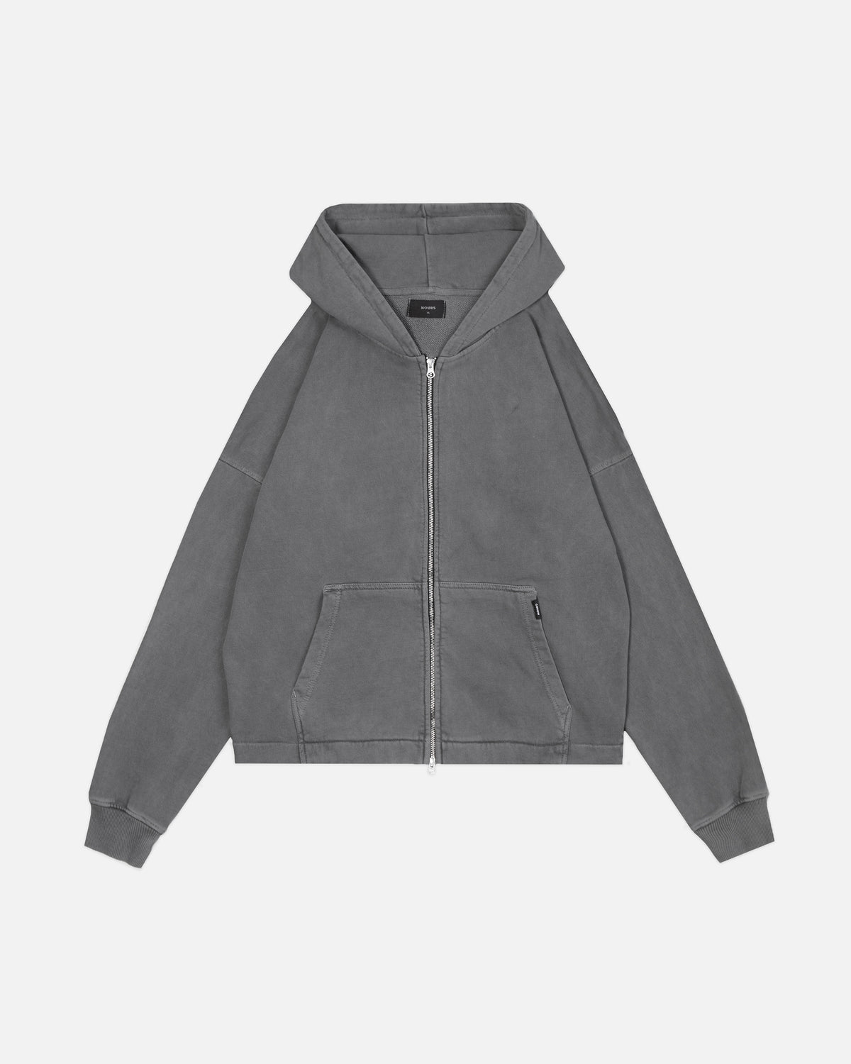 Cropped Zip Hoodie - Vintage Grey