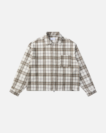Cropped Zip Flannel - Cream