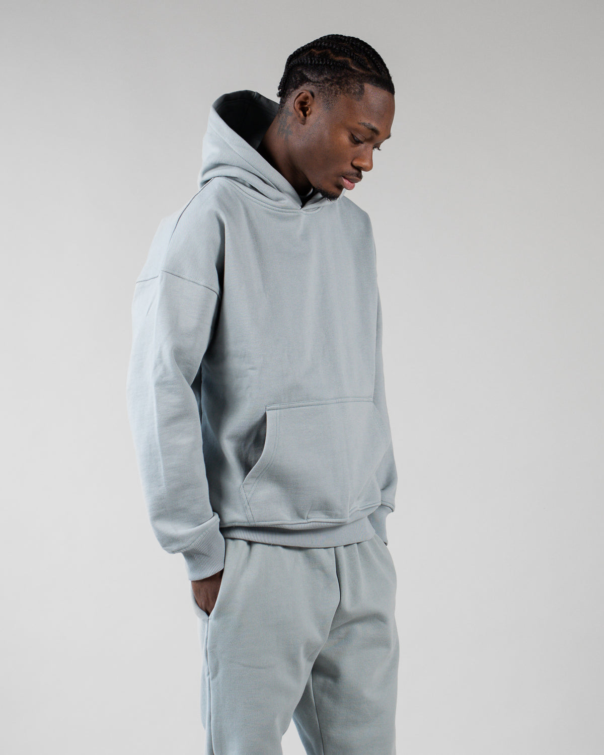 Drop Shoulder Hoodie Slate