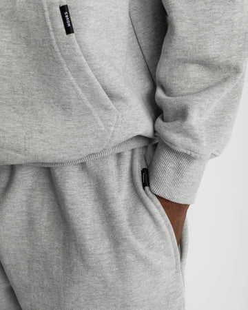 Drop Shoulder Zip Hoodie - Grey