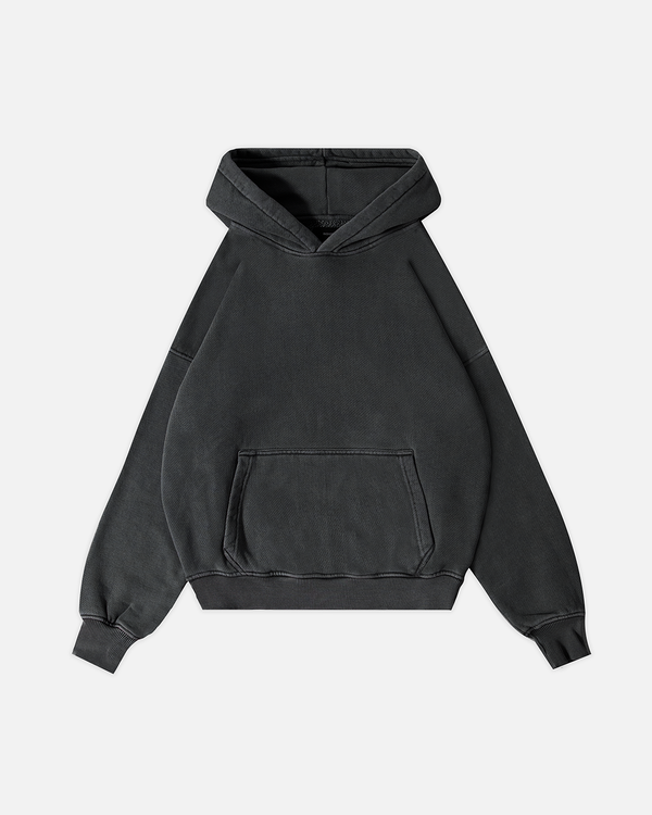 Diagonal Weave Hoodie - Black