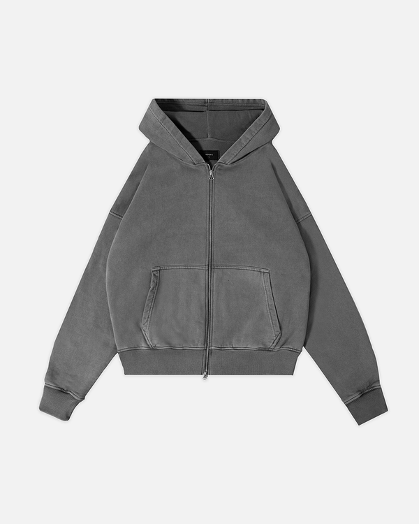 Thermal Lined Zip Hoodie - Vintage Grey