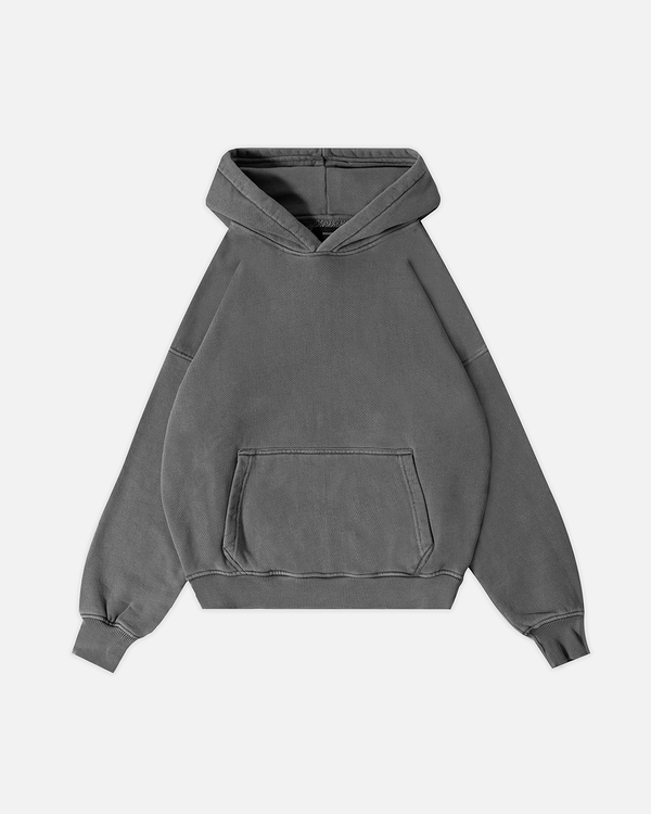 Diagonal Weave Hoodie - Grey