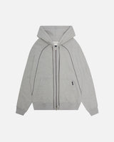 Double Layer Zip Hoodie - Grey