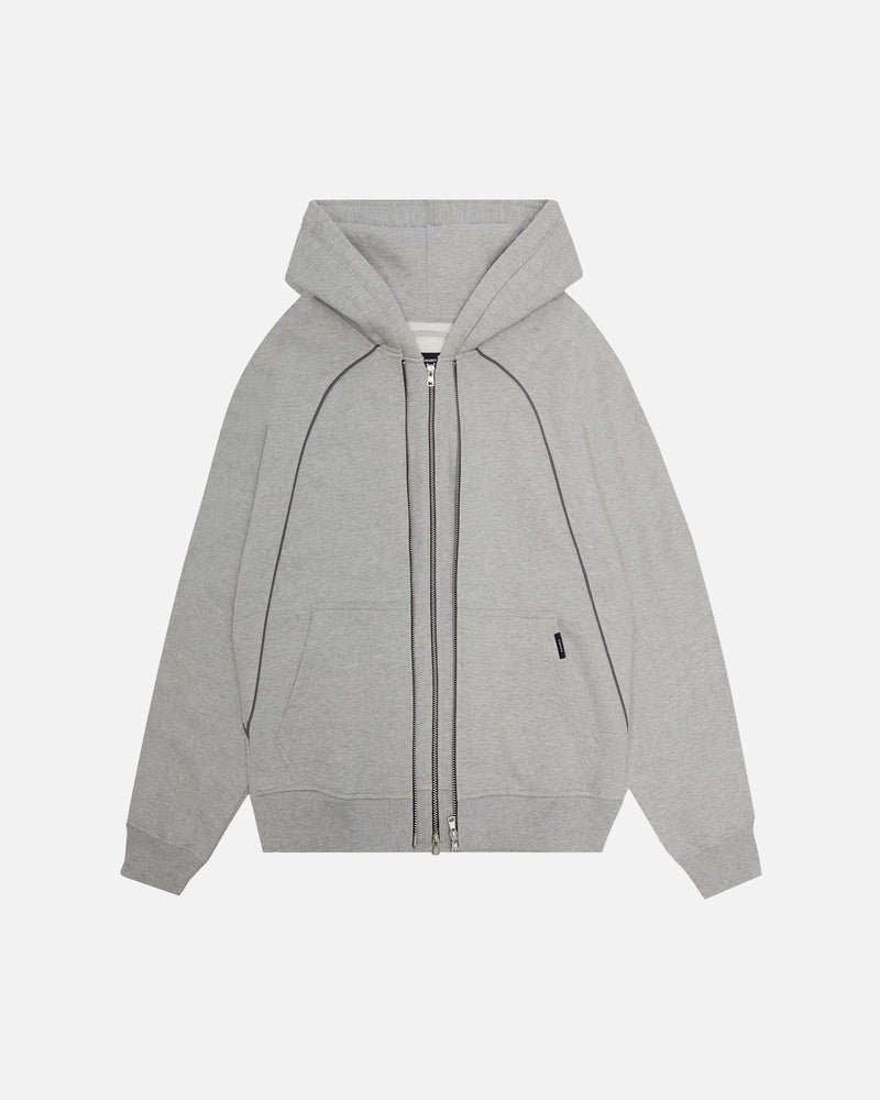 Double Layer Zip Hoodie - Grey