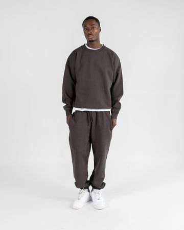 Drop Shoulder Crewneck - Espresso