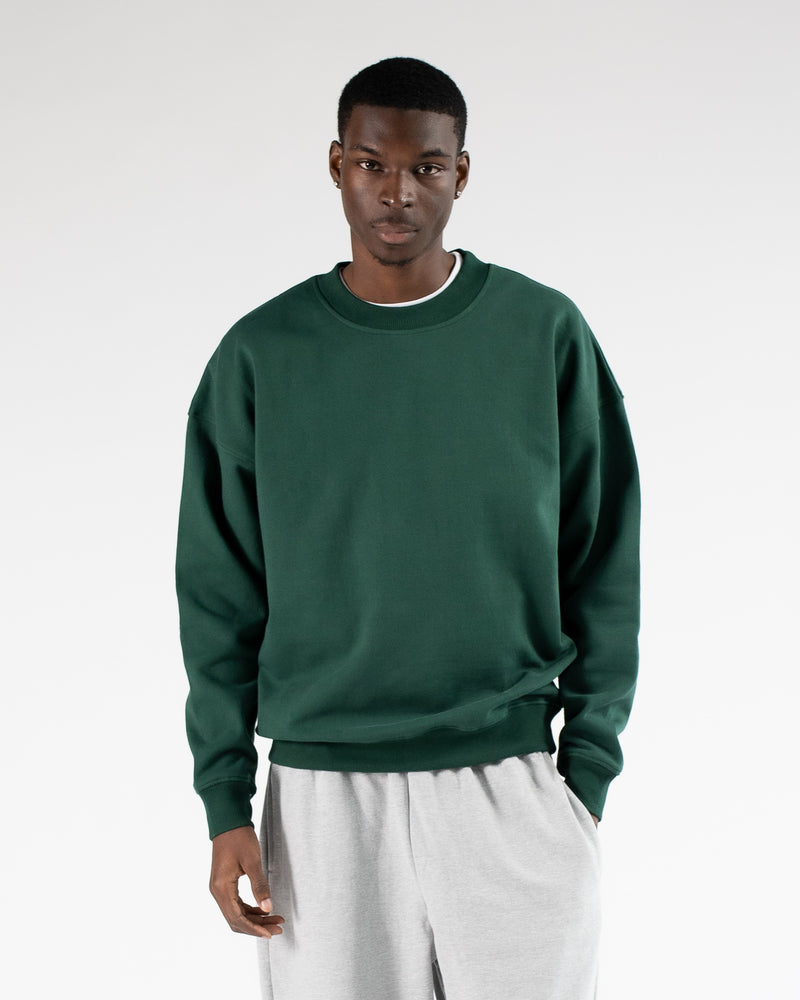 Drop Shoulder Crewneck - Forest Green