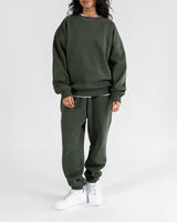 Drop Shoulder Crewneck - Olive