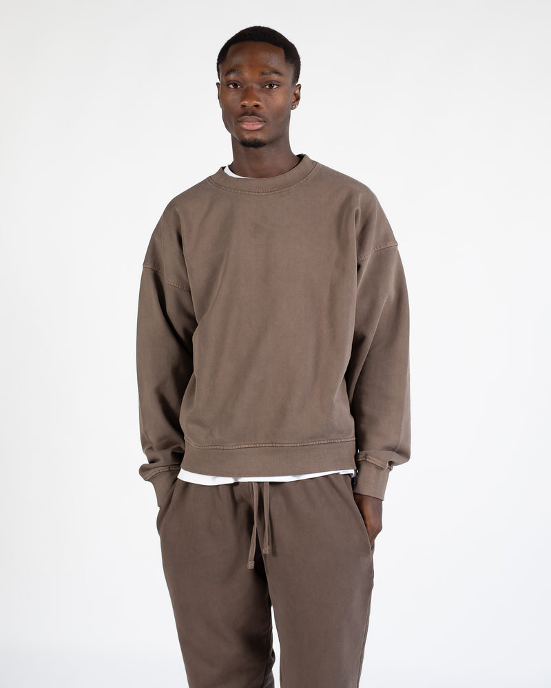 Drop Shoulder Crewneck - Vintage Brown