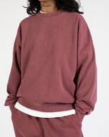 Drop Shoulder Crewneck - Vintage Burgundy