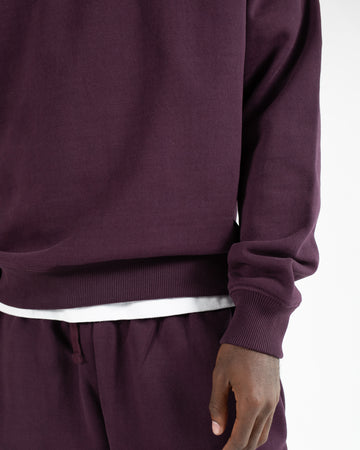 Drop Shoulder Crewneck - Wine