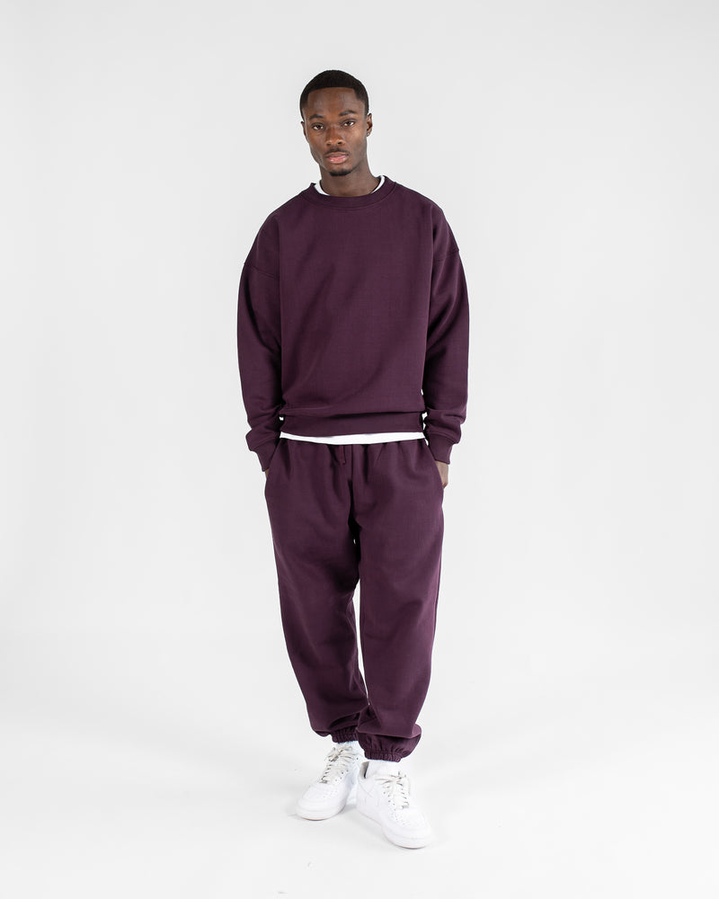 Drop Shoulder Crewneck - Wine