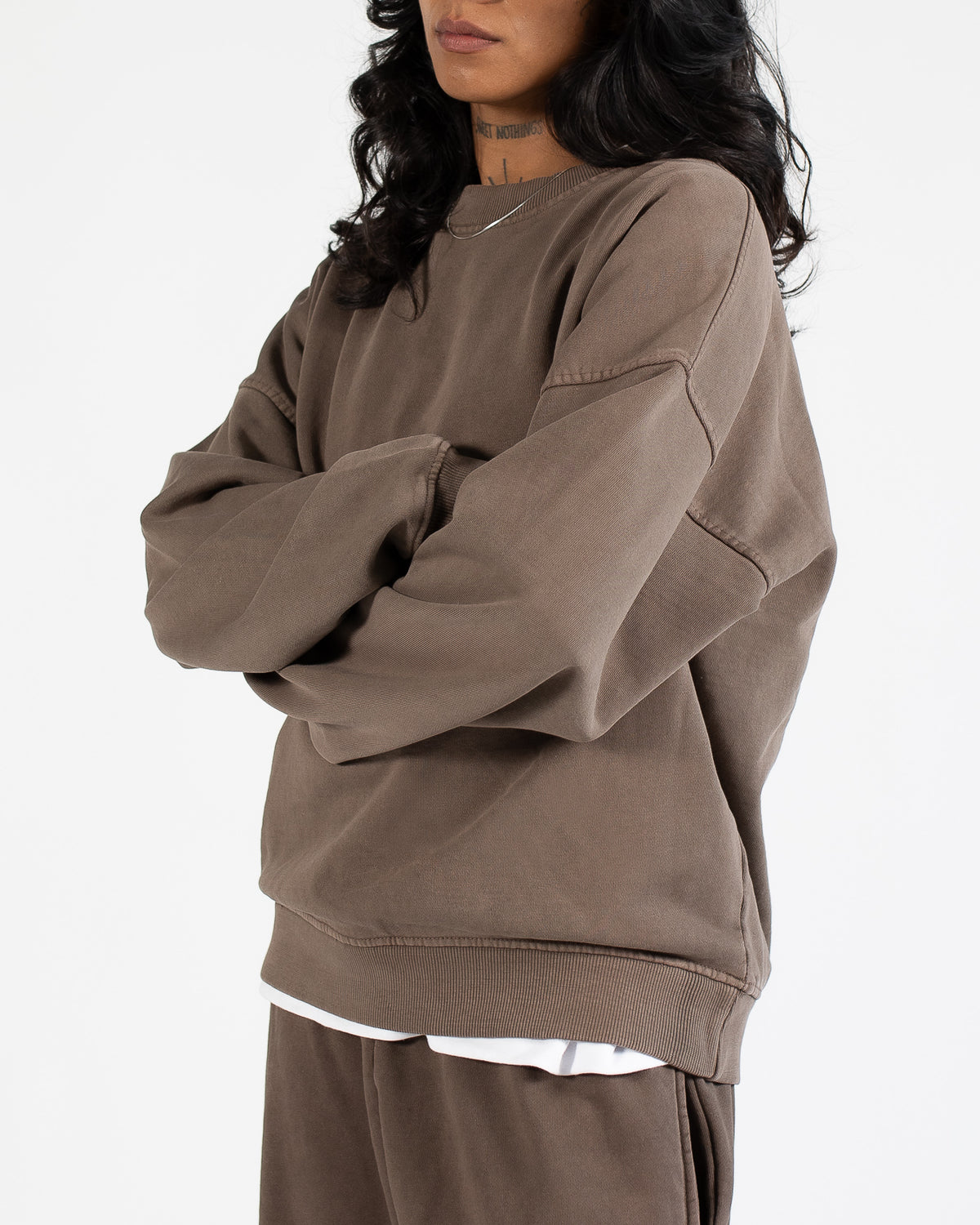 Drop Shoulder Crewneck - Vintage Brown – Hours