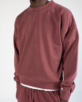 Drop Shoulder Crewneck - Vintage Burgundy