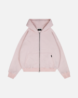 Drop Shoulder Zip Hoodie - Blush