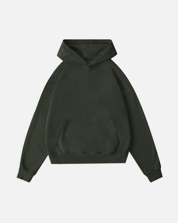 Drop Shoulder Hoodie Olive Hours