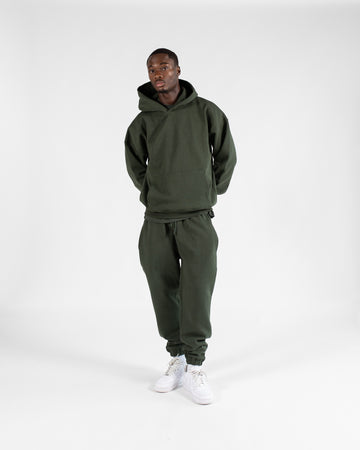 Drop Shoulder Hoodie - Olive