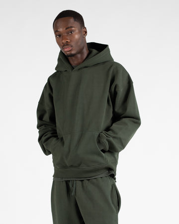 Drop Shoulder Hoodie - Olive