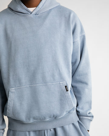 Drop Shoulder Hoodie - Vintage Blue