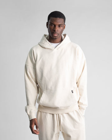 Drop Shoulder Hoodie - Vintage Bone