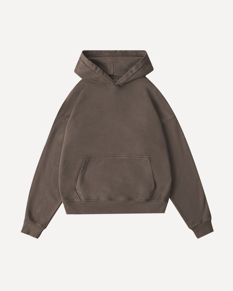 Drop Shoulder Hoodie - Vintage Brown