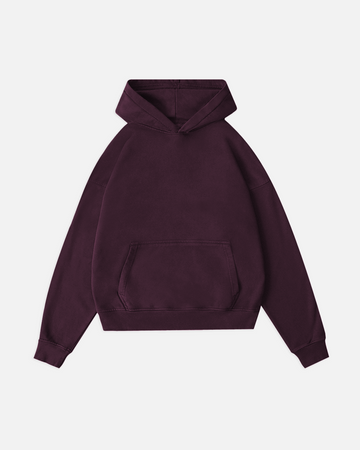 Drop Shoulder Hoodie - Wine