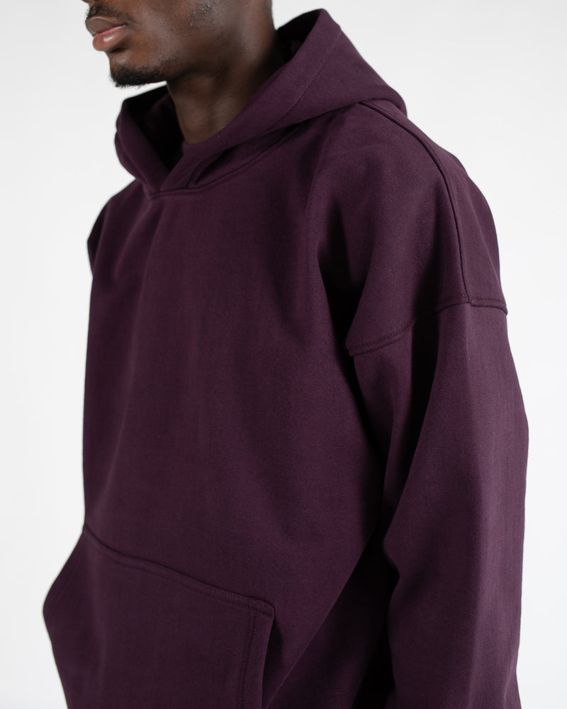 Drop Shoulder Hoodie - Wine