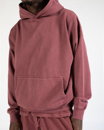 Drop Shoulder Hoodie - Vintage Burgundy