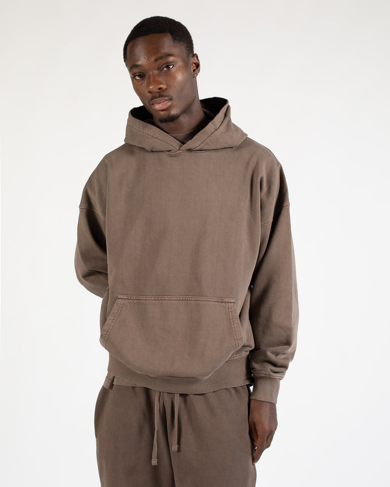 Drop Shoulder Hoodie - Vintage Brown