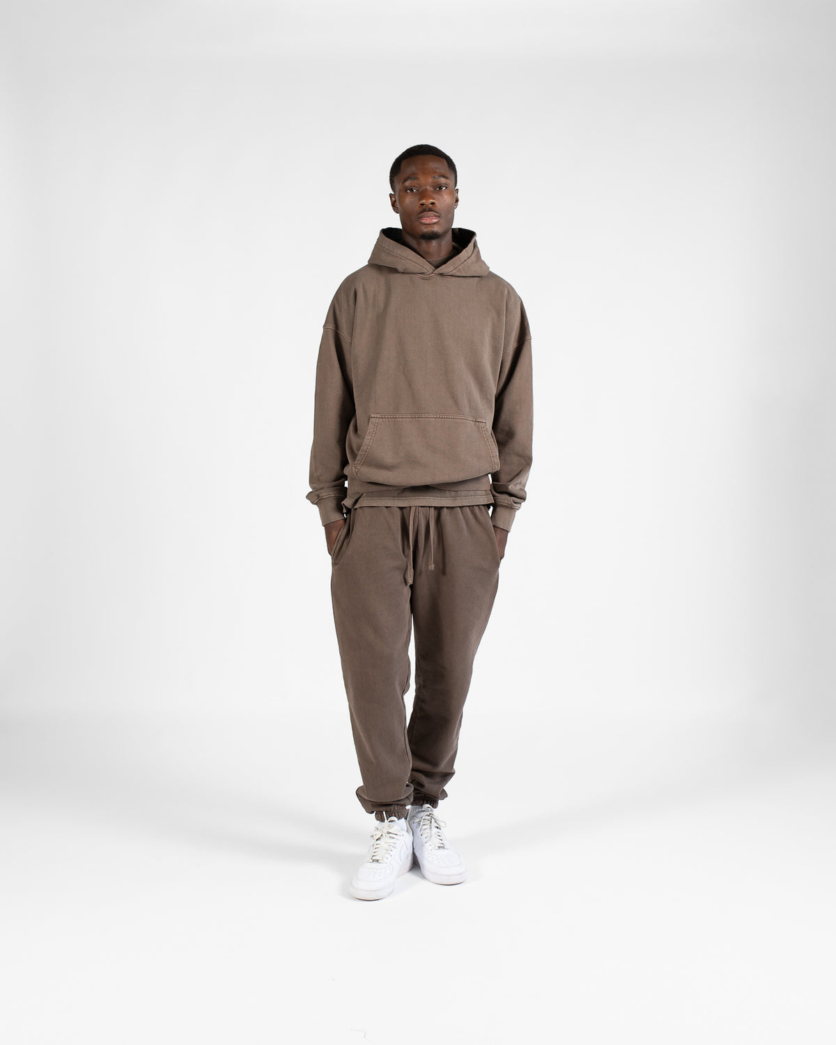 ★PARTIMENTO★ VTG Washed Sweat Pants Brown DropShoulderHoodie_ClassicSwea
