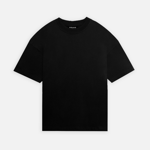 Drop Shoulder T Shirt Black Hours