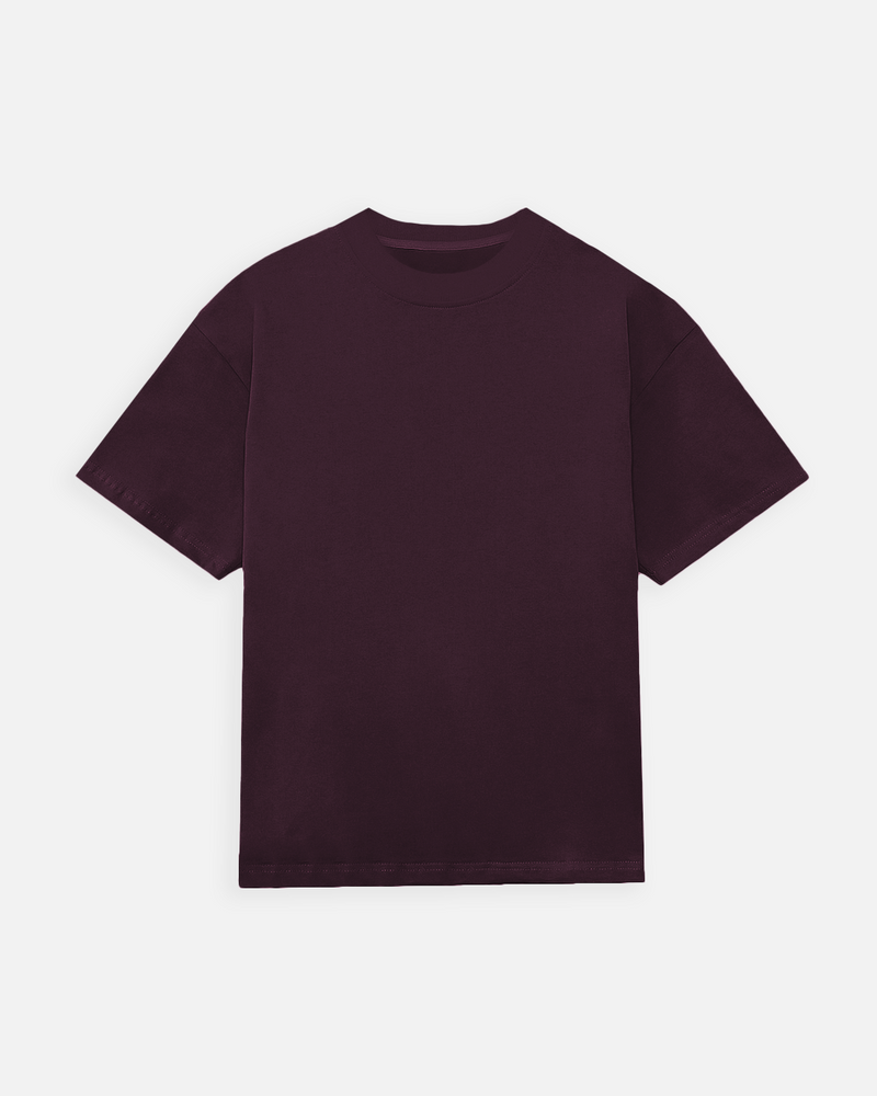 Drop Shoulder T-Shirt - Wine