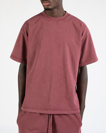 Drop Shoulder T-Shirt - Vintage Burgundy