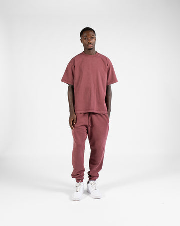 Drop Shoulder T-Shirt - Vintage Burgundy