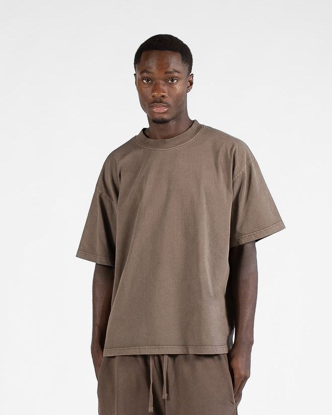 Drop Shoulder T-Shirt - Vintage Brown