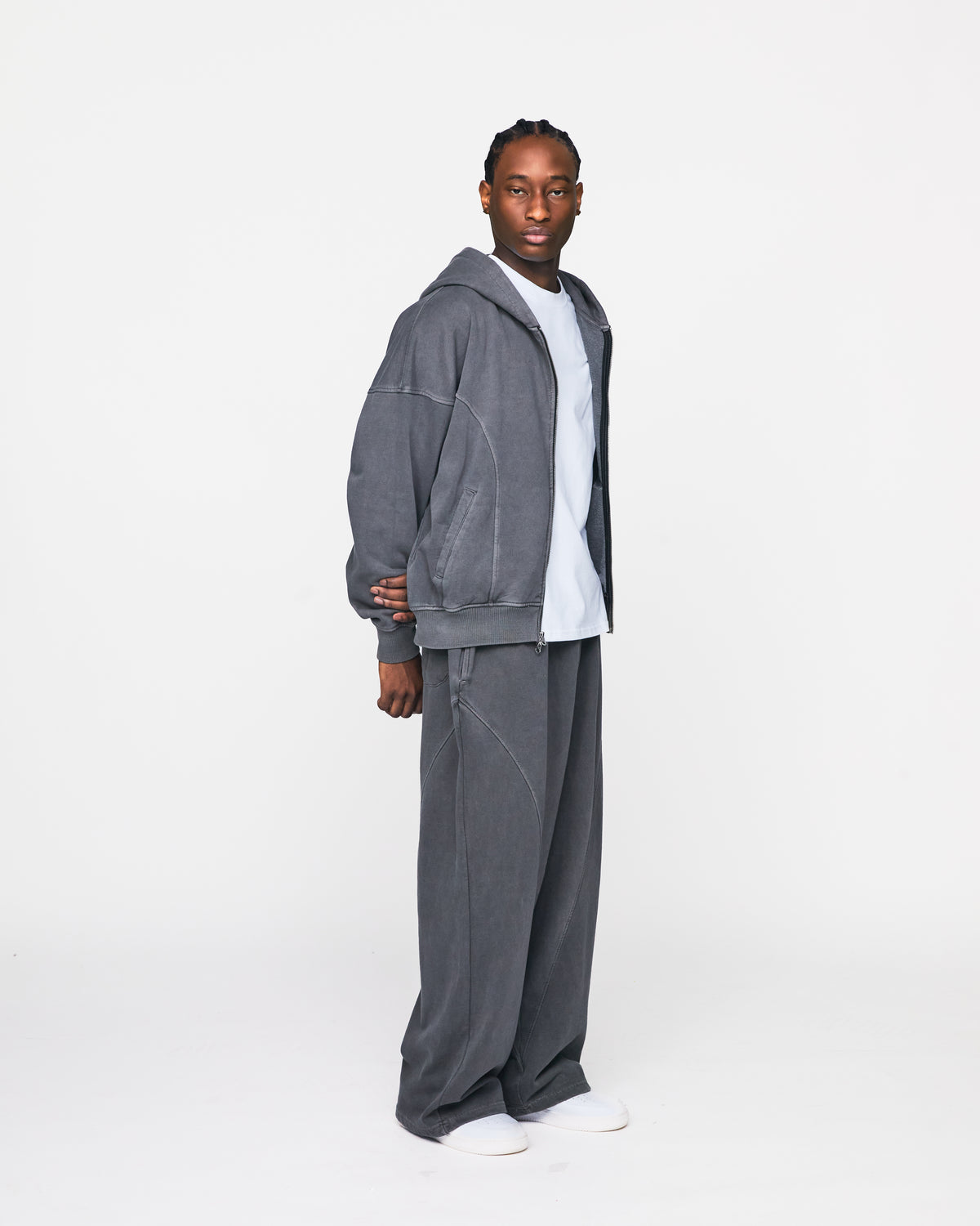 Signature Zip Hoodie - Vintage Grey
