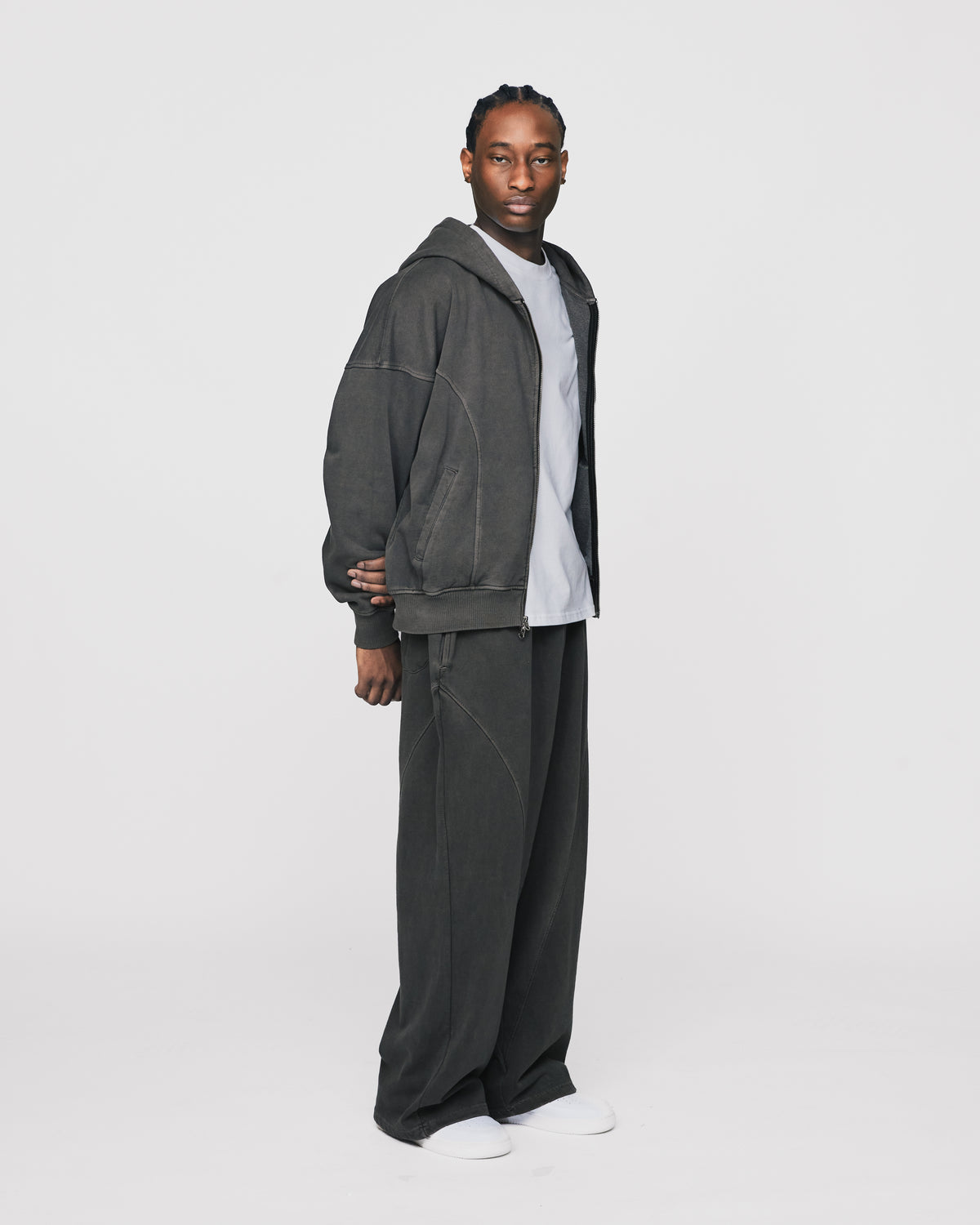 Signature Zip Hoodie - Vintage Grey