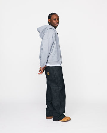 Double Layer Zip Hoodie - Grey