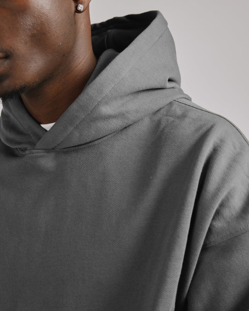 Drop Shoulder Hoodie - Charcoal