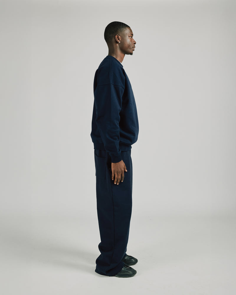 Drop Shoulder Crewneck - Navy