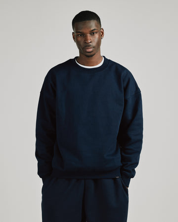 Drop Shoulder Crewneck - Navy