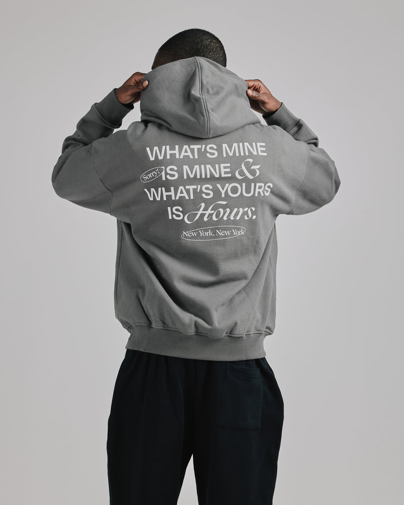 Yours is Hours Hoodie - Charcoal
