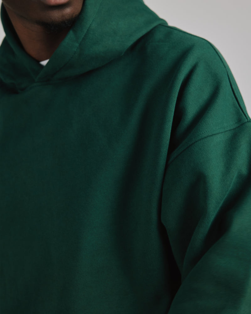Drop Shoulder Hoodie - Forest Green