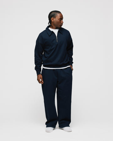 Drop Shoulder 1/4 Zip - Navy