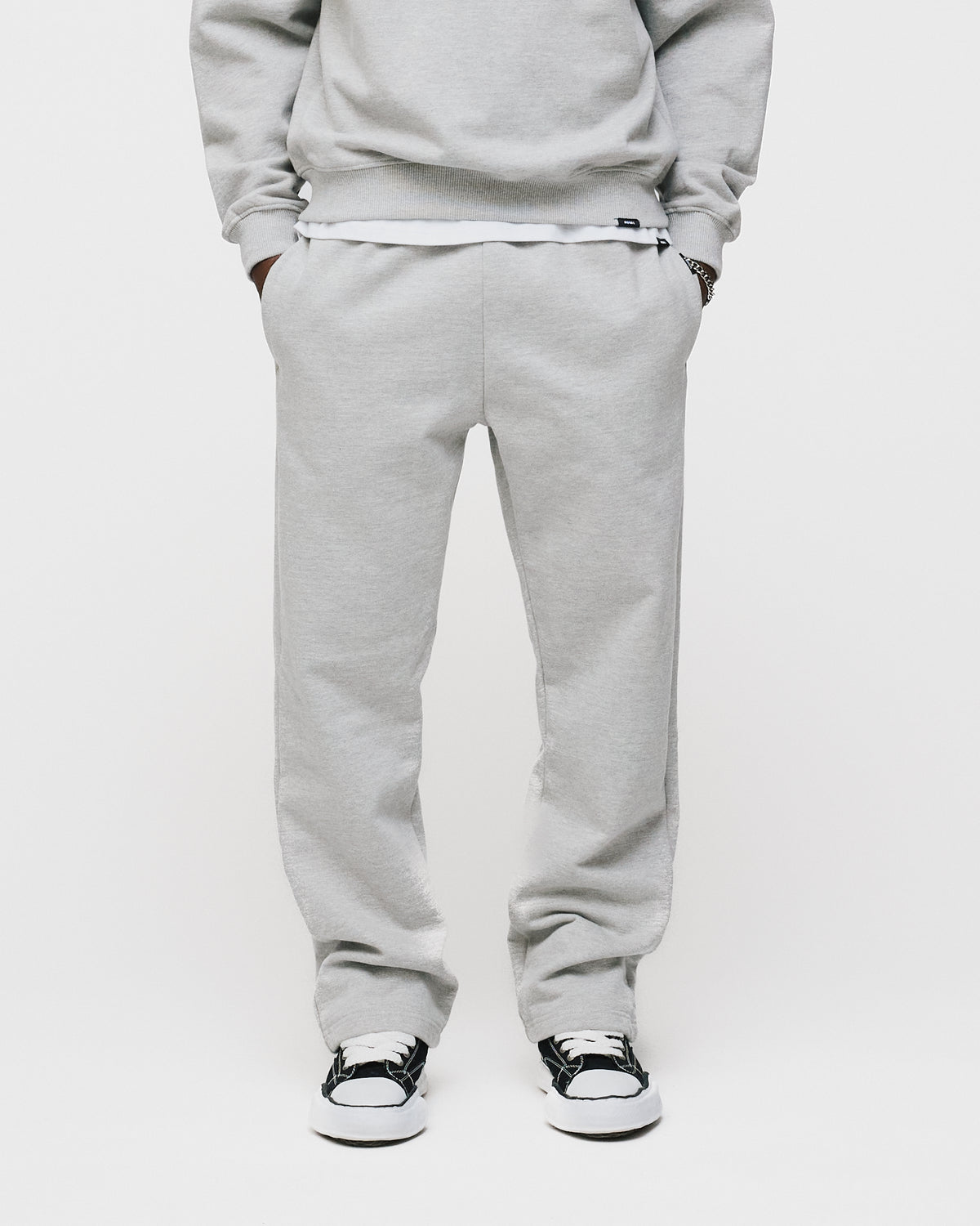 Open Bottom Sweatpants - Grey