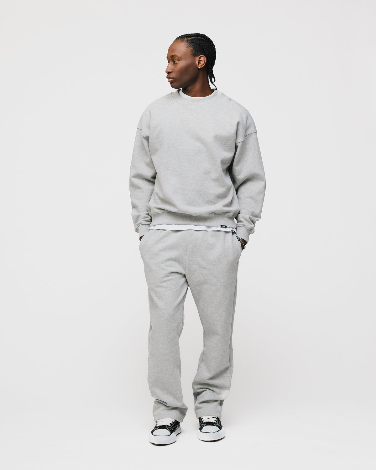 Drop Shoulder Crewneck - Grey