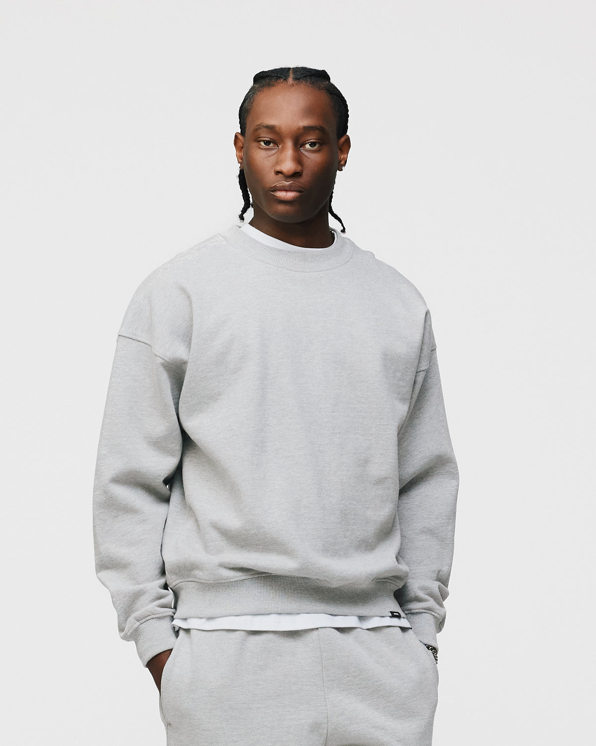 Drop Shoulder Crewneck - Grey