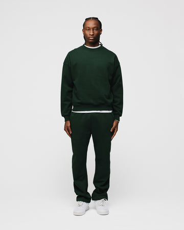 Open Bottom Sweatpants - Forest Green